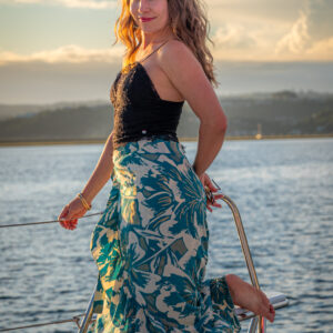 Wrap Skirt - green and white